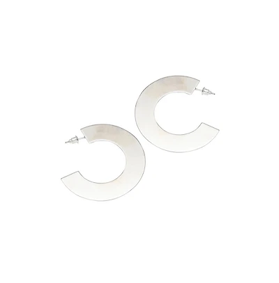 Sohi Women's Silver Contemporary Drop Earrings