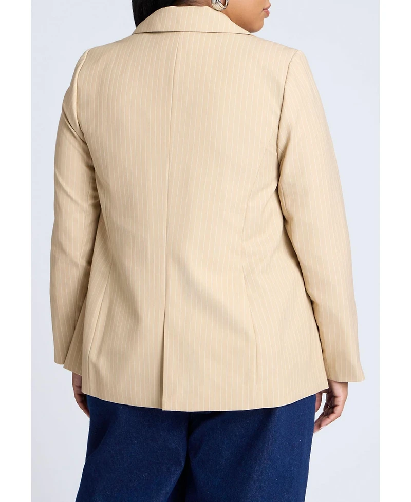 Eloquii Women's Plus Pinstripe Blazer