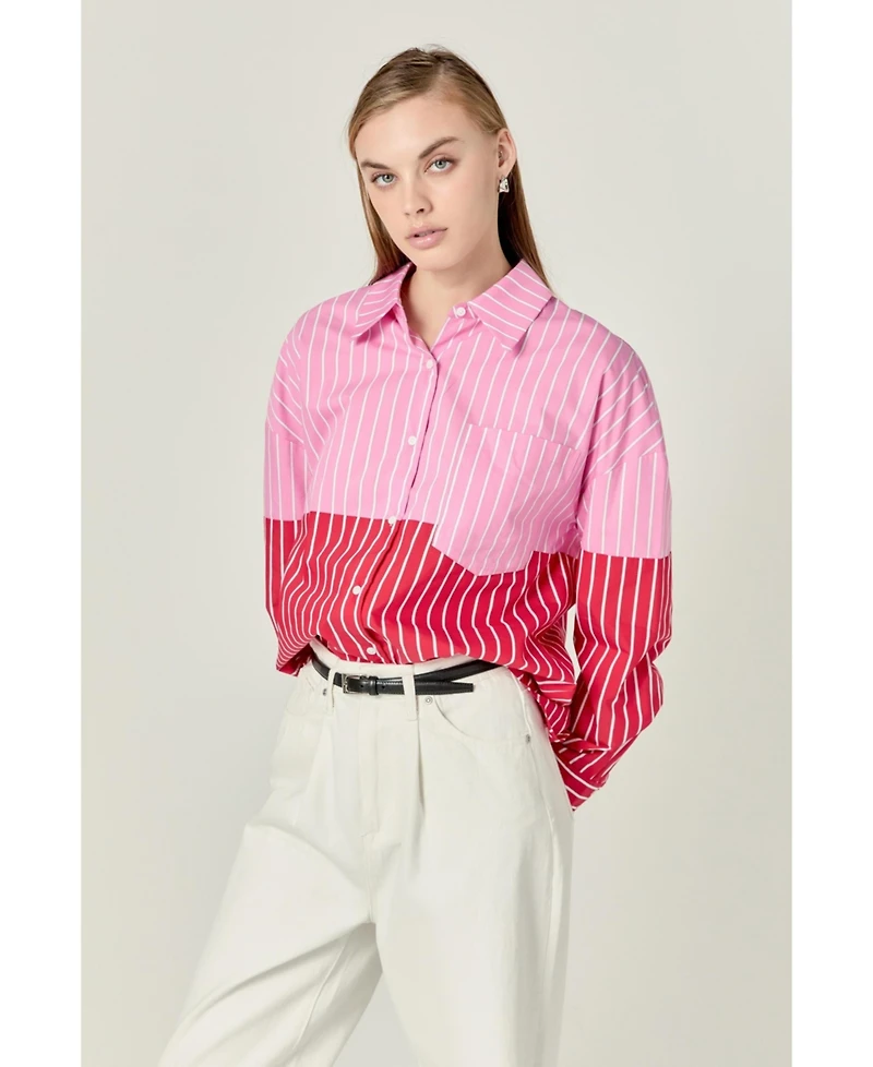 English Factory Women's Colorblock Stripe Shirt