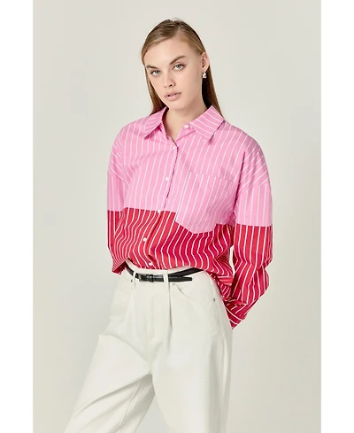 English Factory Women's Colorblock Stripe Shirt