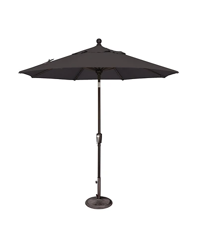 Mondawe 7.5FT Solefin Octagon Patio Umbrella with Push-Button Tilt, Black Frame