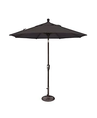 Mondawe 7.5FT Solefin Octagon Patio Umbrella with Push-Button Tilt, Black Frame