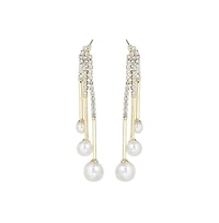 Sohi Women's Blue Snowball Drop Earrings