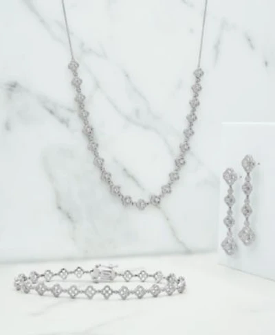 Wrapped In Love Diamond Clover Necklace Tennis Bracelet Drop Earrings Collection In 14k White Gold Exclusively At Macys