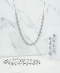 Wrapped In Love Diamond Clover Necklace Tennis Bracelet Drop Earrings Collection In 14k White Gold Exclusively At Macys
