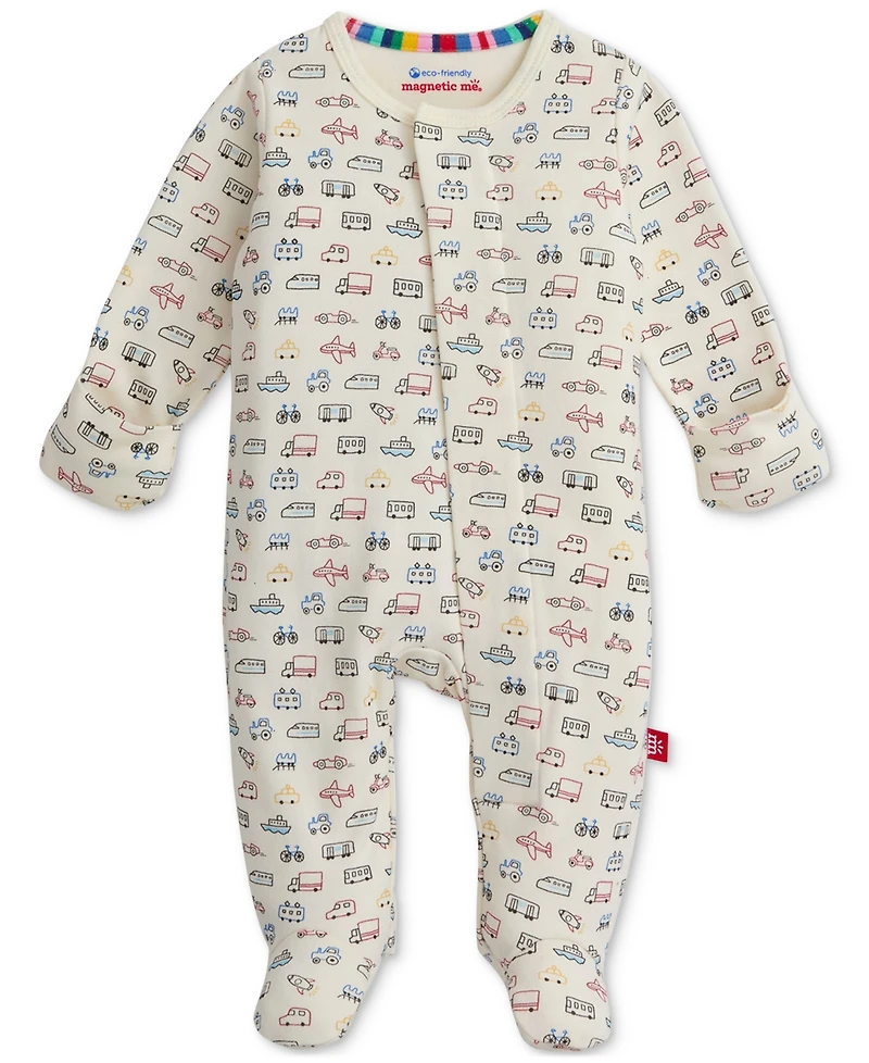 Magnetic Me Baby Cotton Footed Coveralls, 2 Pack