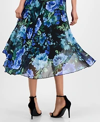 Connected Women's Handkerchief-Hem Floral-Print Dress