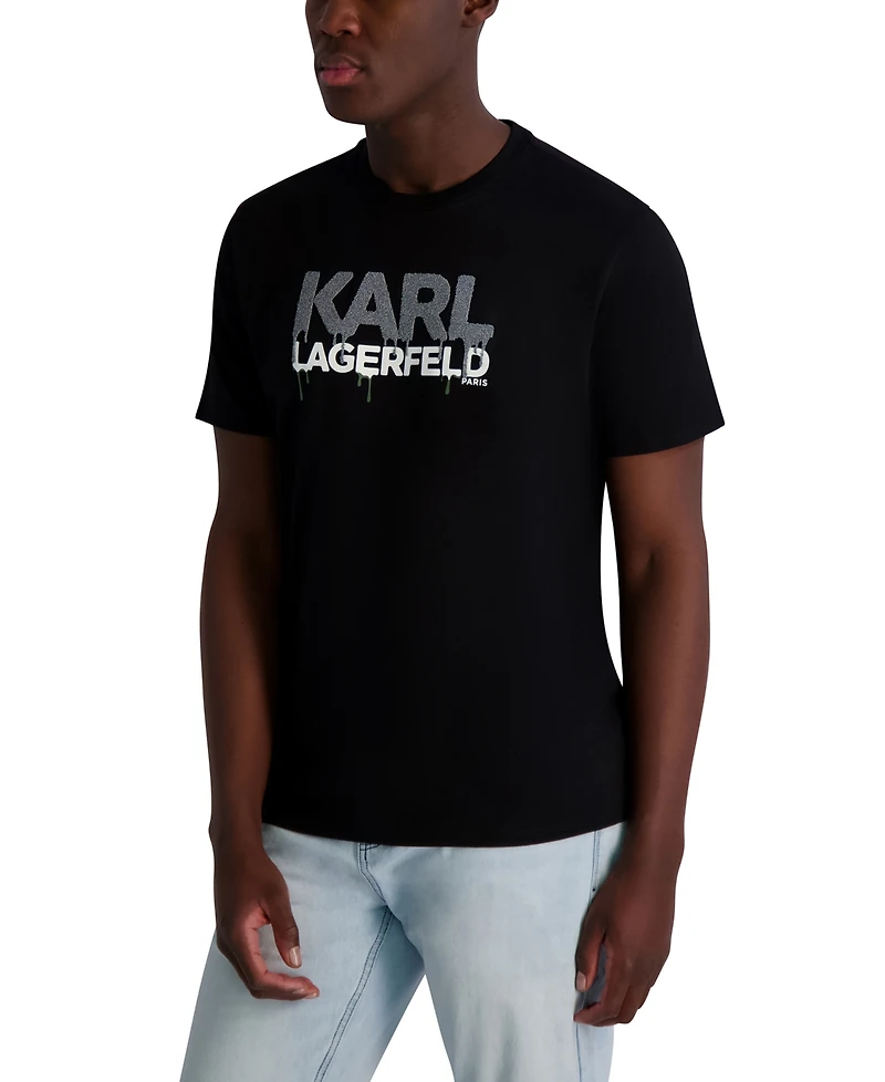 Karl Lagerfeld Paris Men's Dripping Caviar Logo T-Shirt