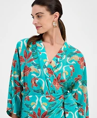 I.n.c. International Concepts Women's Surplice-Neck Long-Sleeve Mini Wrap Dress, Macy's Exclusive