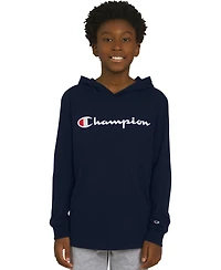 Champion Big Boys Signature Logo Long-Sleeve Hooded T-Shirt
