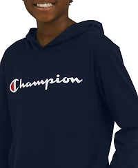 Champion Big Boys Signature Logo Long-Sleeve Hooded T-Shirt