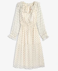 On 34th Women's Printed Ruffle-Trim Long-Sleeve Midi Dress, Macy's Exclusive