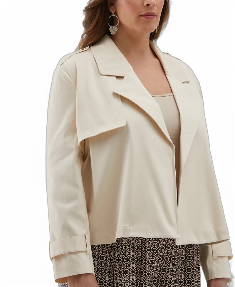 Ella Rafaella Plus Crop Trench Jacket