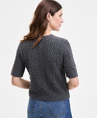 On 34th Women's Short-Sleeve Embellished Cable-Knit Cardigan, Macy's Exclusive