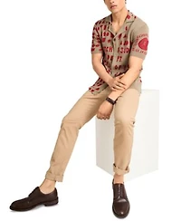 Scotch Soda Mens Slim Fit Ralston Pants Jacquard Text Logo Shirt
