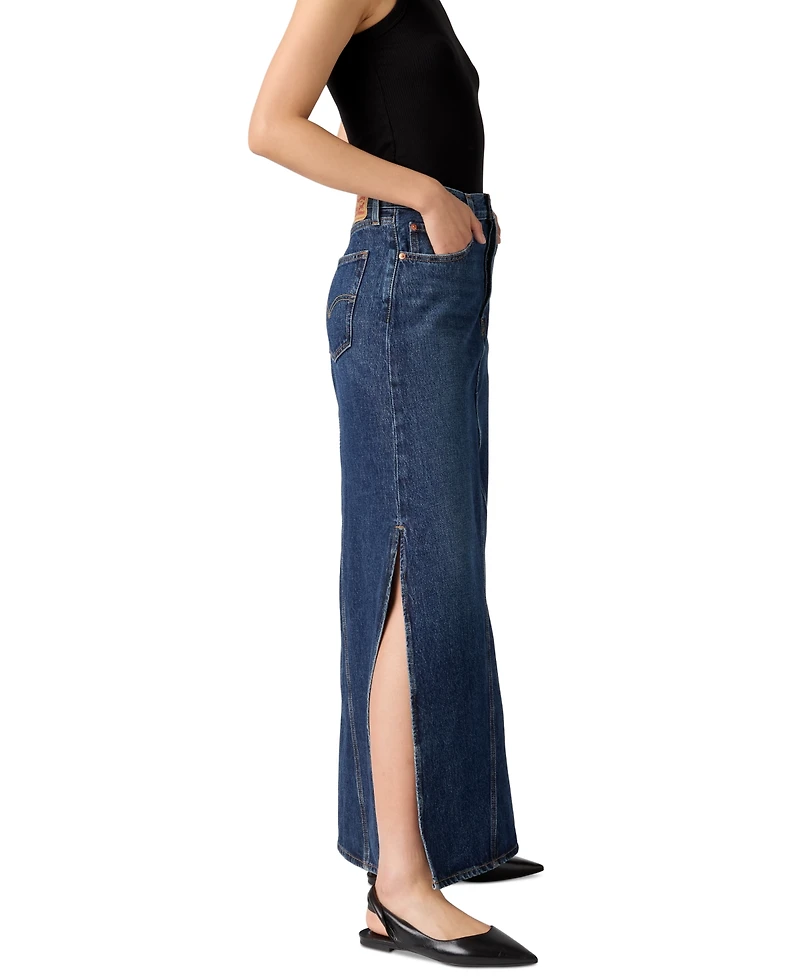 Levi's Women's Cotton Iconic Side-Slit Maxi Skirt