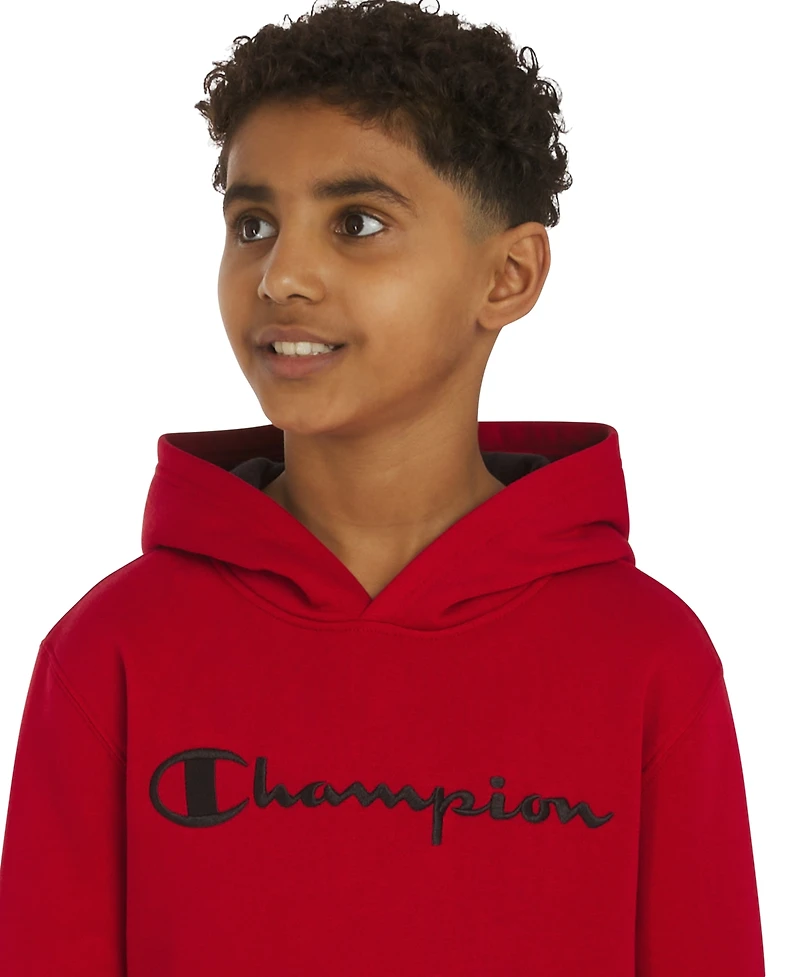 Champion Big Boys Signature Fleece Logo Hoodie