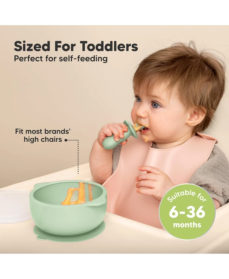 KeaBabies 2-Pack Prep Baby Bowls with Suctions & Lids, Silicone for Boy, Girl, Toddler Suction Bowl, Kids Bowl Bpa-Free