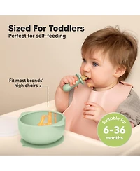 KeaBabies 2-Pack Prep Baby Bowls with Suctions & Lids, Silicone for Boy, Girl, Toddler Suction Bowl, Kids Bowl Bpa-Free