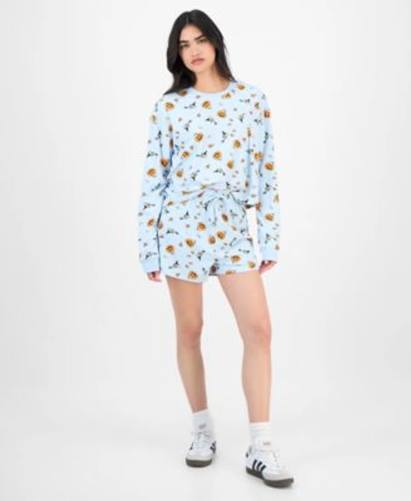 Love Tribe Juniors Witchy Woodstock Long Sleeve Shirt Shorts