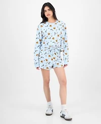 Love Tribe Juniors Witchy Woodstock Long Sleeve Shirt Shorts