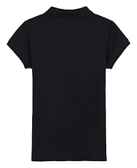 Nautica Big Girls Short Sleeve Interlock Polo Shirt
