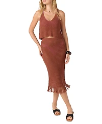 O'Neill Juniors' Cropped Crochet Tank Top Cover-Up