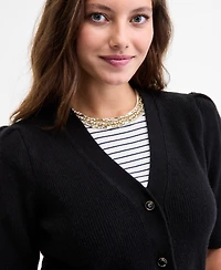 On 34th Women's Puff-Sleeve V-Neck Cardigan, Macy's Exclusive