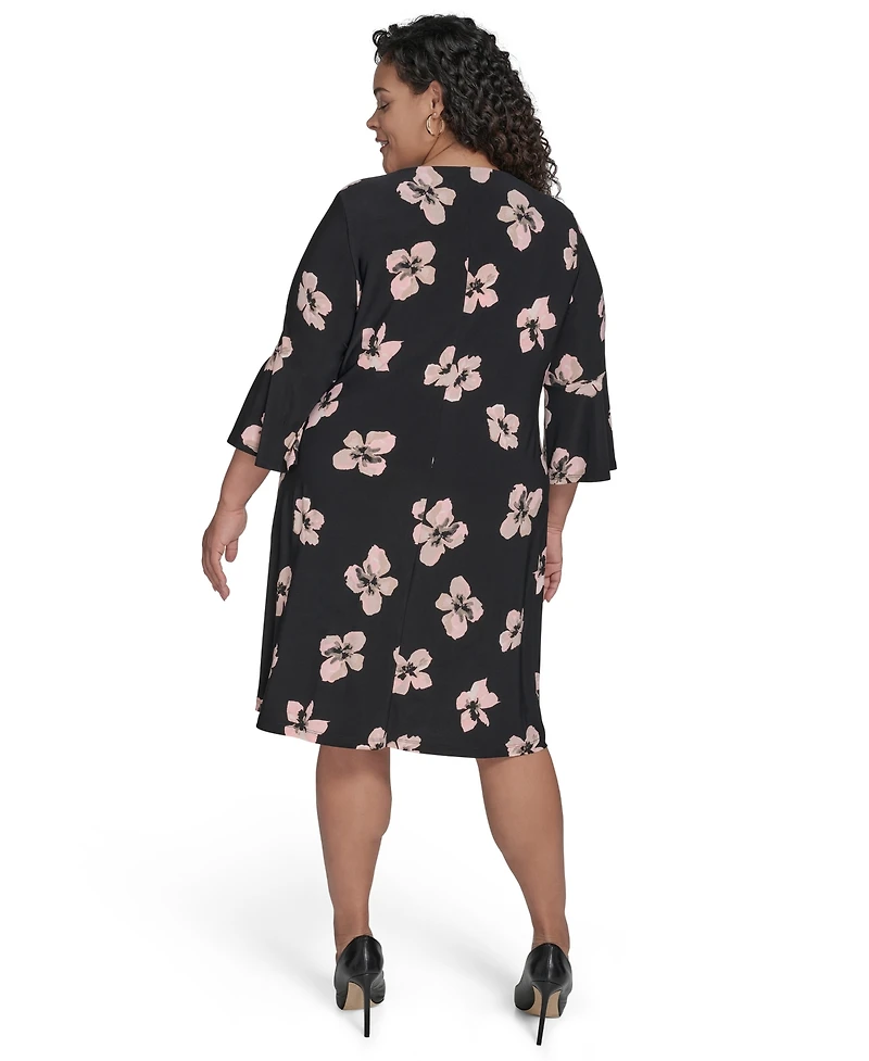 Tommy Hilfiger Plus Jersey Floral-Print Shift Dress