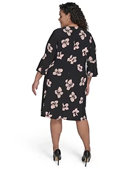 Tommy Hilfiger Plus Jersey Floral-Print Shift Dress