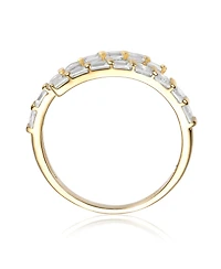 14K Gold Plated with Clear Cubic Zirconia Bypass Ring