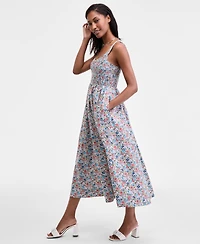 On 34th Women's Smocked Cotton Tank Midi Dress, Macy's Exclusive