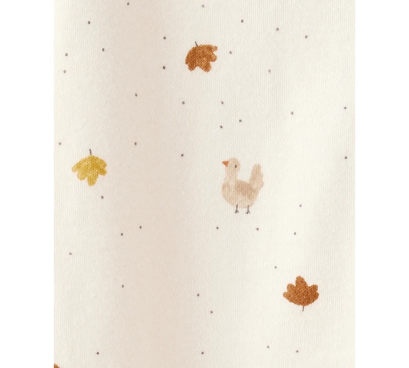 Carter's Baby Thanksgiving Turkey-Print Cotton Long-Sleeve Sleep & Play Footed Coverall