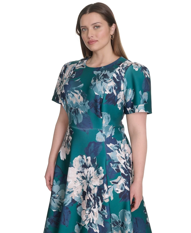 Calvin Klein Plus Printed Fit & Flare Dress