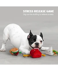 Nocciola 3 Pcs Finger Food Dog Toy Set, gift,Cute Hide and Seek Plush Dog Toys,Squeaky and Crinkle Enrichment Toys for Small to Medium Dogs