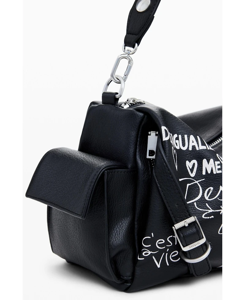 Desigual Women's Medium faux leather bowling bag with letters