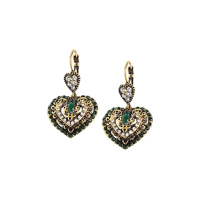 Sohi Women's Pink Heart Drop Earrings