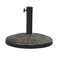 Mondawe 22Lbs Patio Resin Umbrella Base with Wicker Style for Outdoor Use