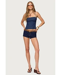 Edikted Women's Conley Backless Denim Top