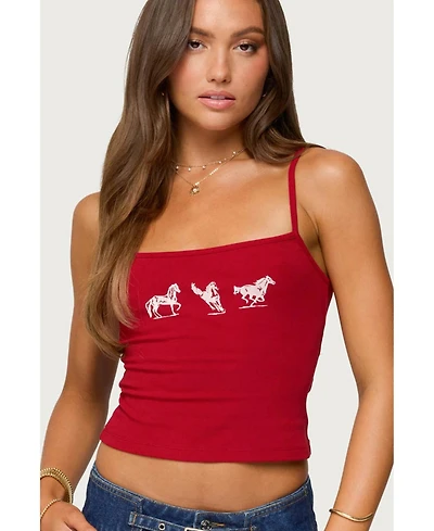 Edikted Women's Wild Horses Graphic Tank Top