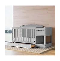 Graco Bellwood 5-in-1 Convertible Crib & Changer with Drawer (Pebble Gray)