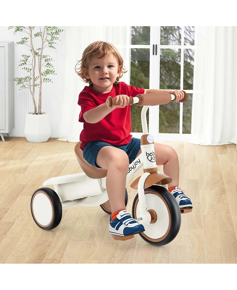 Kids Tricycle Toddler Trike with Adjustable Seat & Storage Basket 3 Wheel Bike