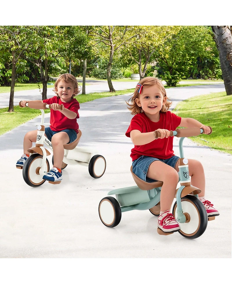Kids Tricycle Toddler Trike with Adjustable Seat & Storage Basket 3 Wheel Bike