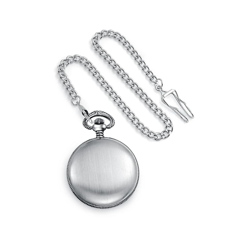 Bling Jewelry Open Face Two Tone Daddy Father Gift Word Dad Pocket Watch Gold Silver Plated Finish With Long Pocket Chain