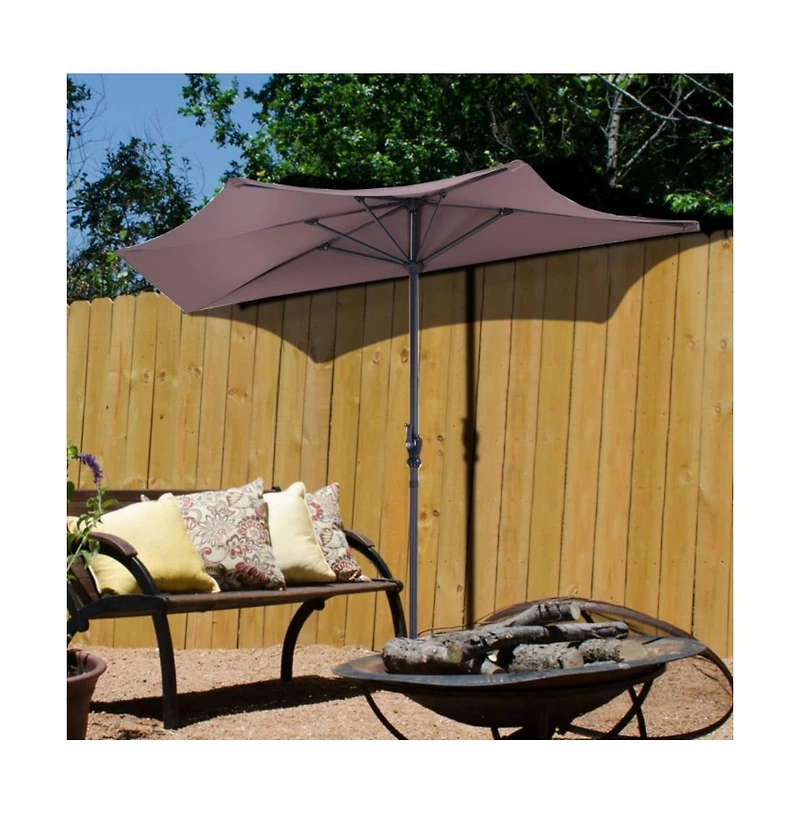 9 Feet Patio Bistro Half Round Umbrella without Weight Base