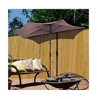 9 Feet Patio Bistro Half Round Umbrella without Weight Base