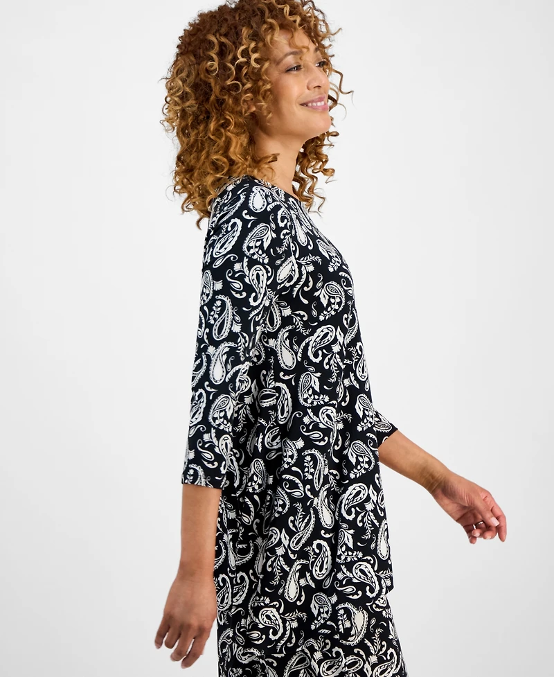 Jm Collection Women's 3/4-Sleeve Knit Top, Exclusively at Macy's