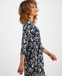 Jm Collection Women's 3/4-Sleeve Knit Top, Exclusively at Macy's