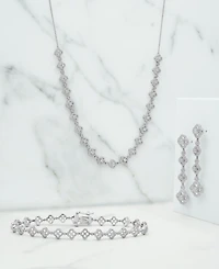 Wrapped in Love Diamond Clover Drop Earrings (1-1/2 ct. t.w.) in 14k White Gold, Exclusively at Macy's