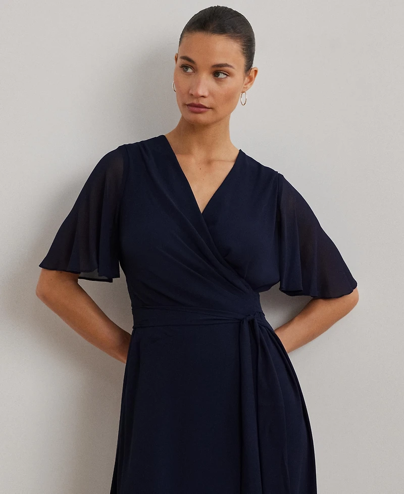 Lauren Ralph Women's Belted Georgette Dress
